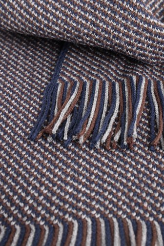 Voorkant van Blauwe gemêleerde sjaal door Liberty Island voor Heren