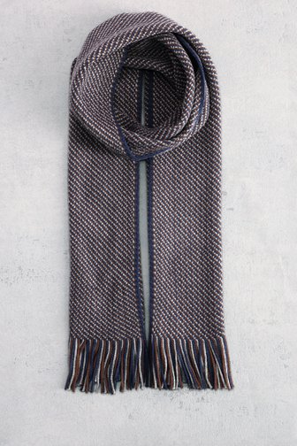 Voorkant van Blauwe gemêleerde sjaal door Liberty Island voor Heren