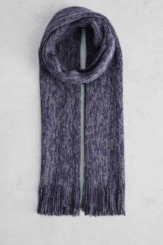 Voorkant van Blauwe gemêleerde sjaal door Liberty Island voor Heren