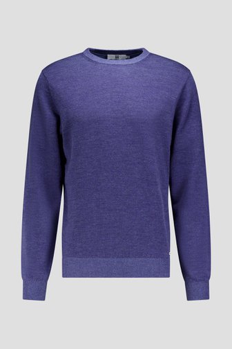 Voorkant van Blauwe gemêleerde trui met wol door Upper East voor Heren