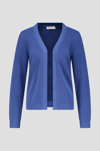 Blauwe geribde cardigan zonder knopen van Liberty Loving nature voor Dames