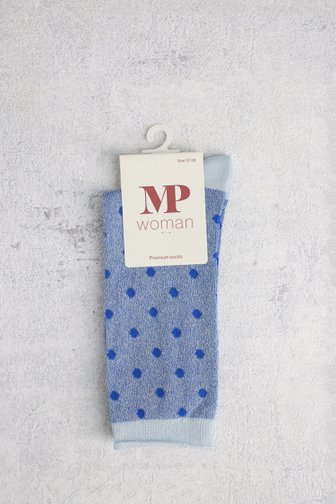 Voorkant van Blauwe glittersokken met glittermotief door MP Denmark voor Dames