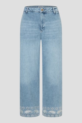 Voorkant van Blauwe jeans met geborduurde zoom door More & More voor Dames