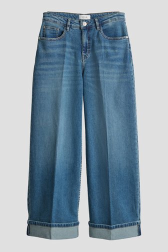 Voorkant van Blauwe jeans met omslag - Wide leg fit  door Opus voor Dames