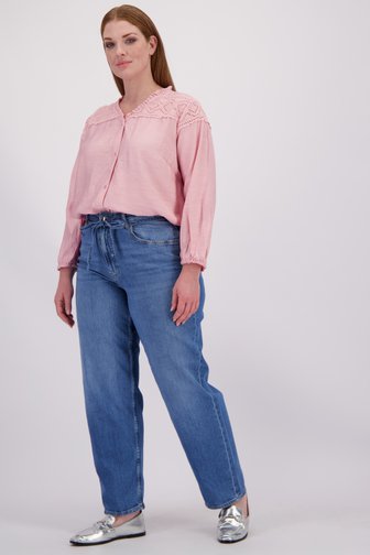 Voorkant van Blauwe jeans met striklint - Straight fit door ONLY Carmakoma voor Dames