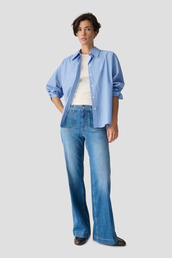 Voorkant van Blauwe jeans - Palazzo fit door Opus pants voor Dames