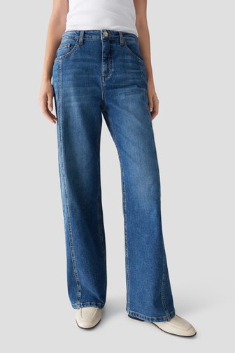 Voorkant van Blauwe jeans - wide leg fit door Opus voor Dames
