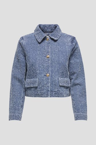 Blauwe jeansvest met gouden detailknopen van JDY voor Dames