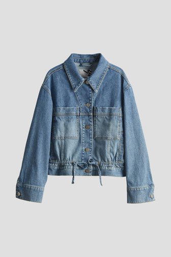 Blauwe jeansvest met koord in de zoom van Opus voor Dames