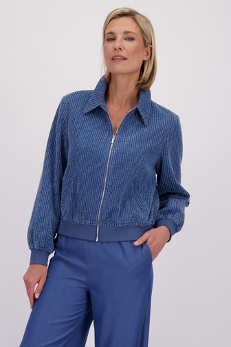 Voorkant van Blauwe jeansvest met structuur door Claude Arielle voor Dames