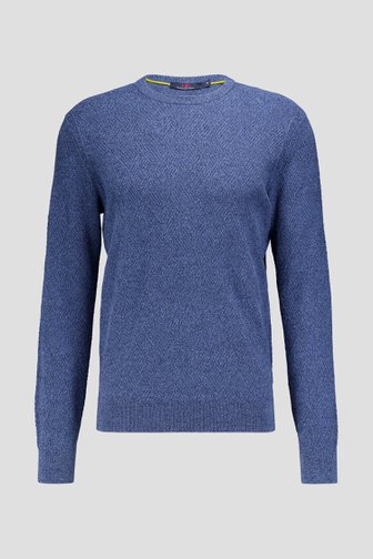 Voorkant van Blauwe katoenen trui met ronde hals  door Dansaert Blue voor Heren