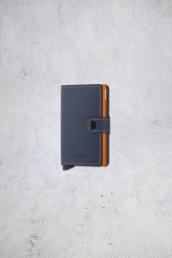 Voorkant van Blauwe lederen kaarthouder - Miniwallet matte door Secri voor Heren