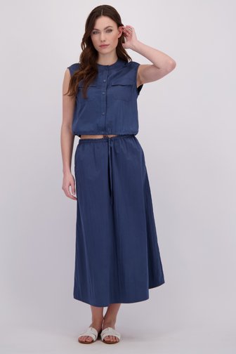 Voorkant van Blauwe midi rok door Geisha voor Dames