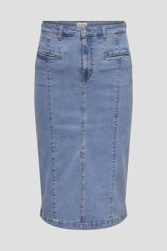 Productfoto 1 van Blauwe midirok met split door ONLY Carmakoma voor Dames