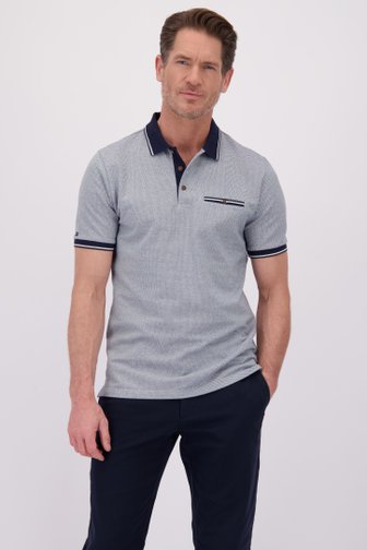 Voorkant van Blauwe polo met fijn motief door Dansaert Blue voor Heren