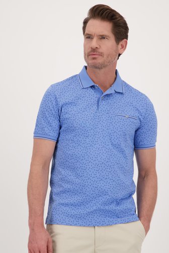 Dansaert Blue Blauwe polo met fijne print