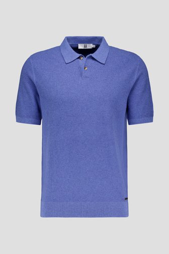 Blauwe polo met gewafelde structuur van Upper East voor Heren
