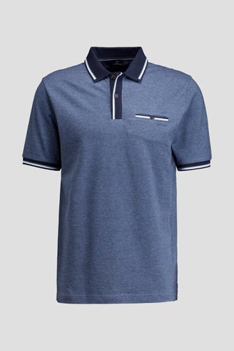 Voorkant van Blauwe polo met korte mouwen door Dansaert Blue voor Heren