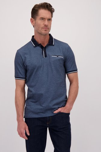 Voorkant van Blauwe polo met korte mouwen door Dansaert Blue voor Heren