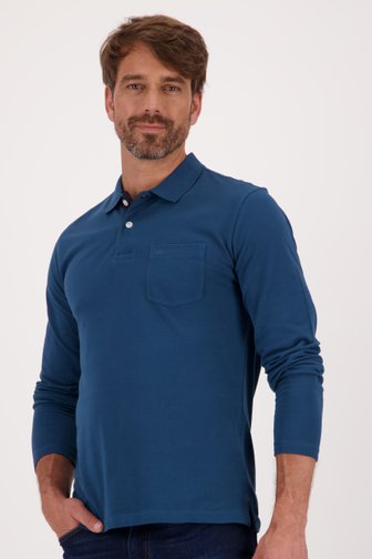 Dansaert Blue Blauwe polo met lange mouwen