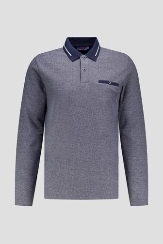 Productfoto 1 van Blauwe polo met lange mouwen door Dansaert Blue voor Heren