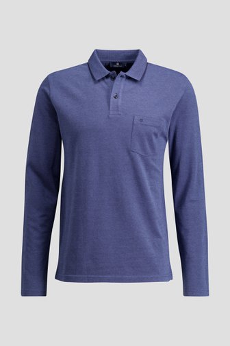 Productfoto 1 van Blauwe polo met lange mouwen door Dansaert Blue voor Heren