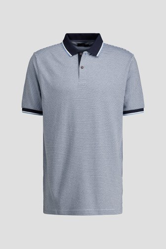 Voorkant van Blauwe polo met navy-wit motief door Dansaert Blue voor Heren