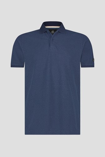 Blauwe polo met ruitenmotief van Bluefields voor Heren