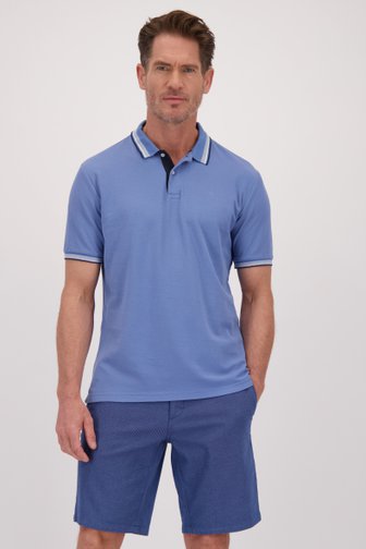 Voorkant van Blauwe polo met wit accent door Dansaert Blue voor Heren