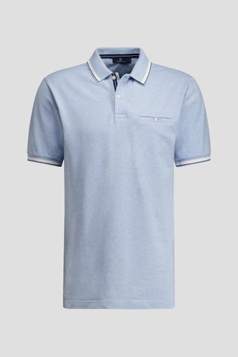 Voorkant van Blauwe polo met witte en donkerblauwe details door Dansaert Blue voor Heren