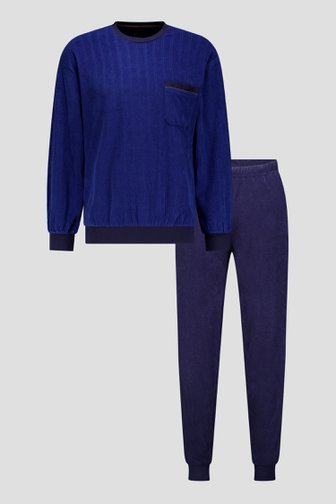 Productfoto 1 van Blauwe pyjamaset in badstof door Liberty Island voor Heren