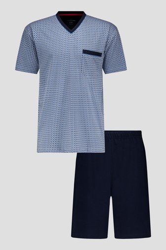 Blauwe pyjamaset met korte broek van Götzburg voor Heren