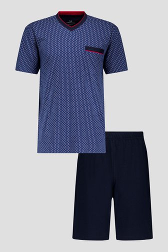 Blauwe pyjamaset met korte broek van Götzburg voor Heren