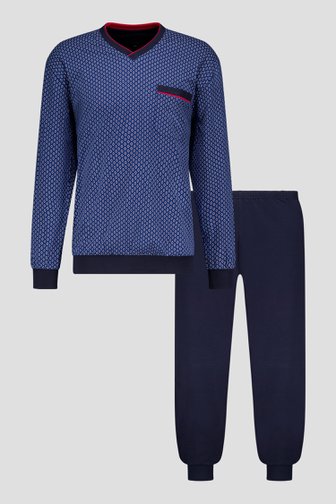 Blauwe pyjamaset met lange broek van Götzburg voor Heren