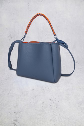 Voorkant van Blauwe schoudertas met leather look door Laurent David voor Dames