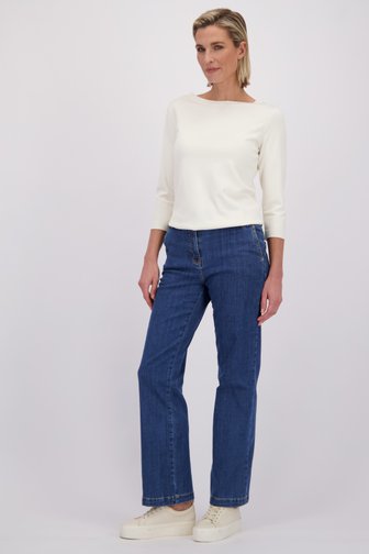Voorkant van Blauwe straight fit jeans door Claude Arielle voor Dames