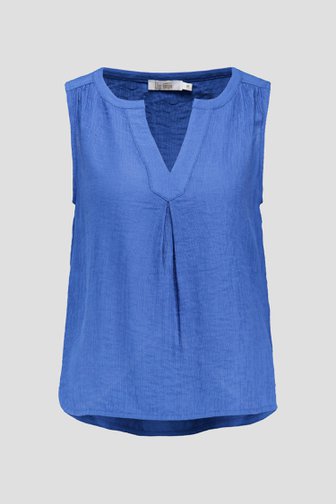 Blauwe top in fijne reliëfstof van Liberty Loving nature voor Dames