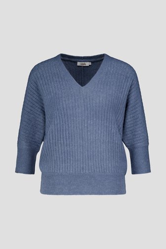 Voorkant van Blauwe trui met 3/4 mouwen door Libelle voor Dames