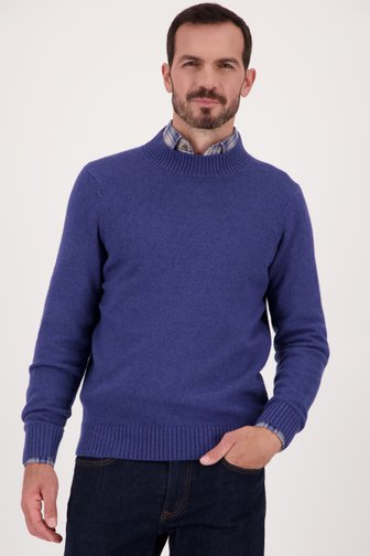 Blauwe trui met wol van Upper East voor Heren