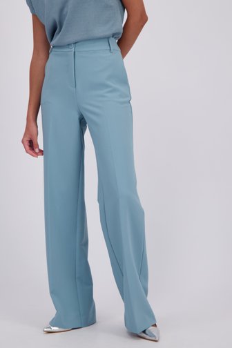 Voorkant van Blauwe wijde broek met vouw door D'Auvry voor Dames