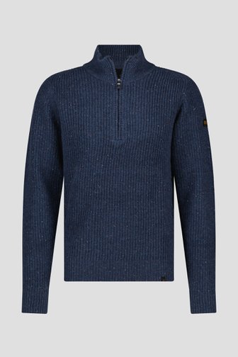 Blauwe wollen trui met hoge hals van Ravøtt voor Heren