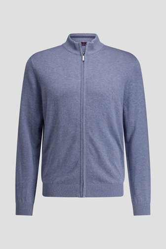 Voorkant van Blauwgrijze cardigan met rits door Dansaert Blue voor Heren