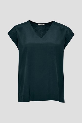 Blauwgroen T-shirt met korte mouwen van Opus voor Dames