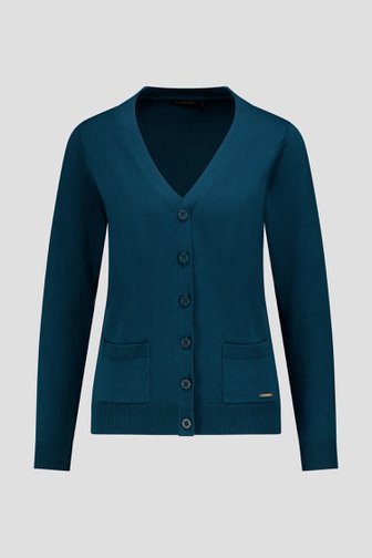Voorkant van Blauwgroene cardigan door Claude Arielle voor Dames