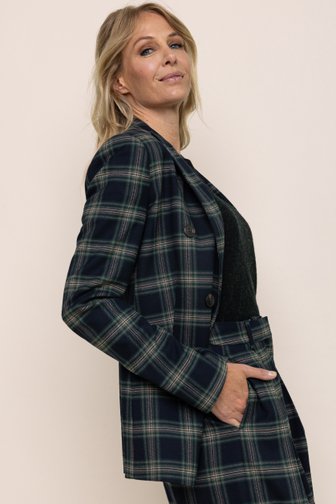 Le devant de Blazer à carreaux multicolores de AC by Annelien Coorevits pour Femmes