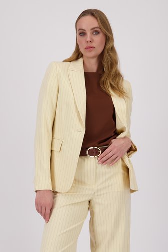 Blazer beige à rayures brillantes de D'Auvry pour Femmes