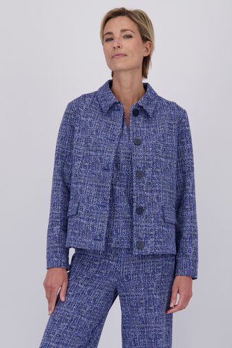 Blazer bleu au look tweed de Claude Arielle pour Femmes