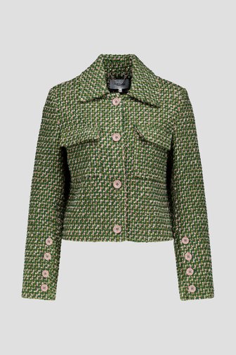 Le devant de Blazer bouclé vert-rose de More & More pour Femmes