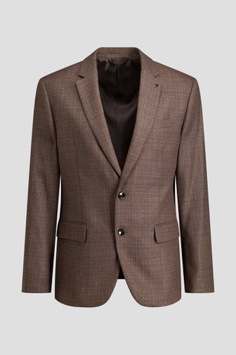 Le devant de Blazer brun en laine à effet chiné de Dansaert Black Premium pour Hommes