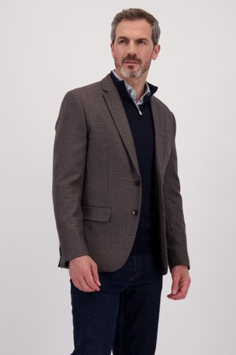 Le devant de Blazer gris en laine à motif pied-de-poule  de Dansaert Black Premium pour Hommes